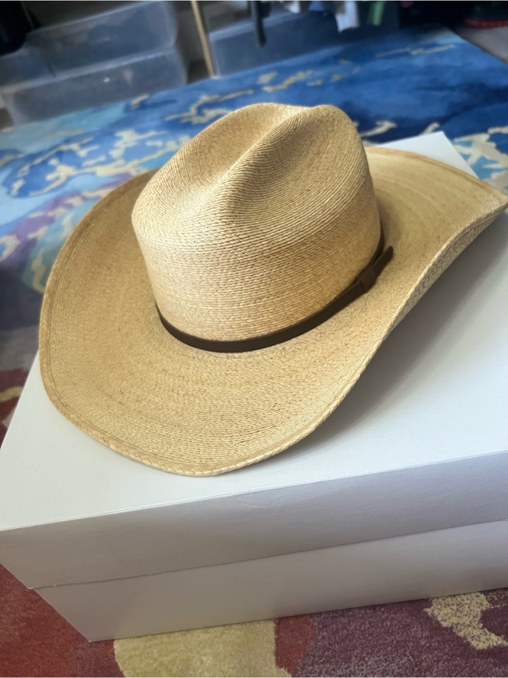 Willy Chavarria Natural Straw Cowboy Hat with Brown Band
